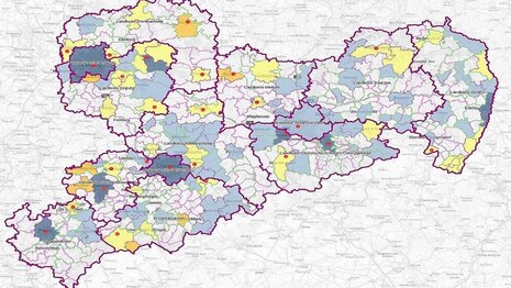 Sachsenkarte mit allen ASSKomm Standorten