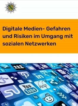 Ein buntes Bild mit überwiegenden blautönen mit typischen Grafiken, die zu den Digitalen Medien passen