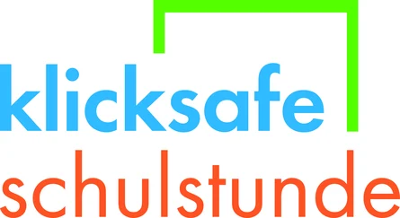 klicksafe Logo Schrift in grün darunter in rot schulstunde