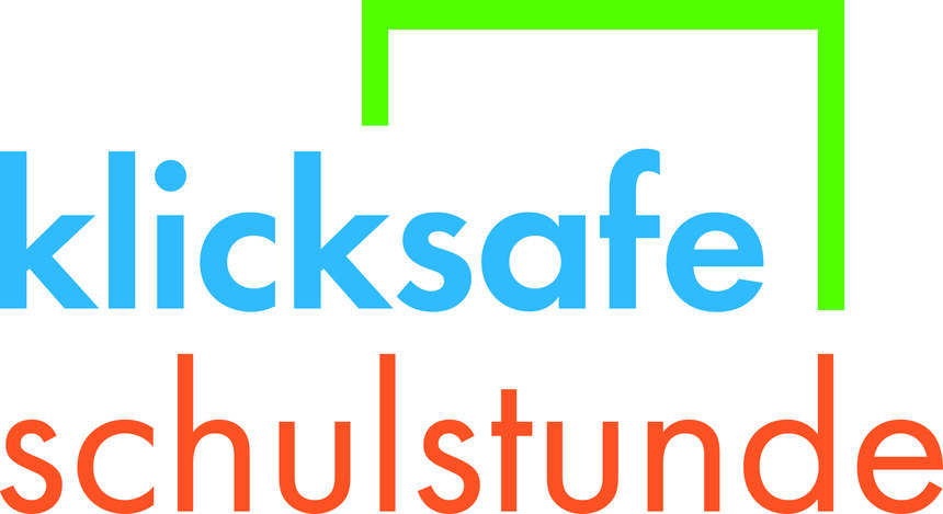 klicksafe Logo Schrift in grün darunter in rot schulstunde