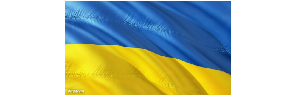 Flagge von Ukraine in blau/gelb